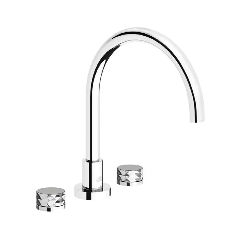 Deck mounted Roman bath faucet 3/4" valves, Diamond cylinder handle.