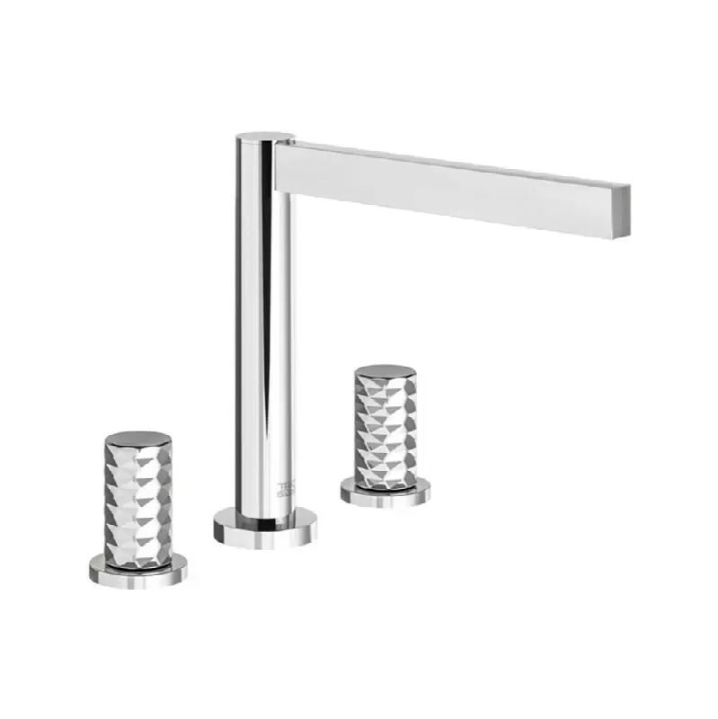 Deck mounted Roman bath faucet 3/4" valves, Diamond cylinder handle.