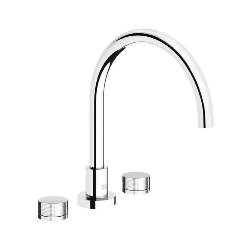 Deck mounted Roman bath faucet 3/4" valves, Rings cylinder handle.