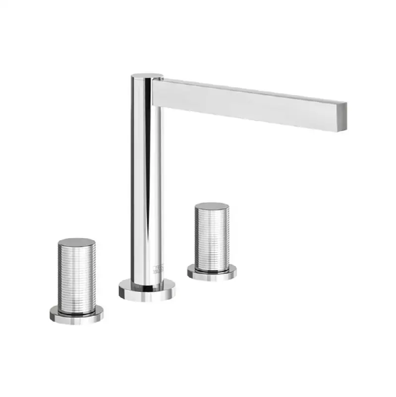 Deck mounted Roman bath faucet 3/4" valves, Rings cylinder handle.