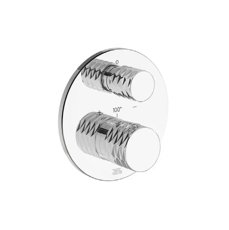 Thermostatic wall valve, Diamond cylinder handle. Trim only.