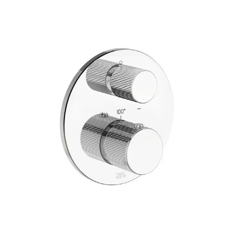 Thermostatic wall valve, Vertical Lines cylinder handle. Trim only.