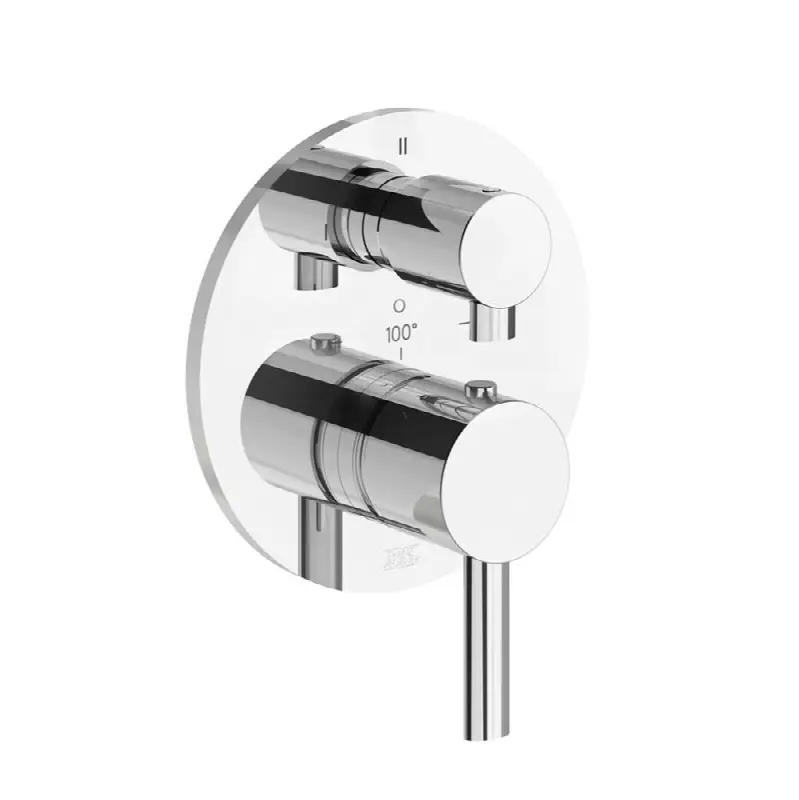 Thermostatic wall valve with three outlets - trim only