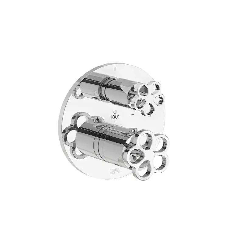 Thermostatic wall valve with three outlets - trim only
