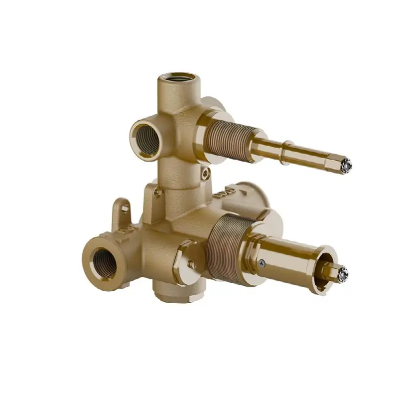1/2" thermostatic rough-in valve only, with integral three port non-sharing diverter and shut-off.