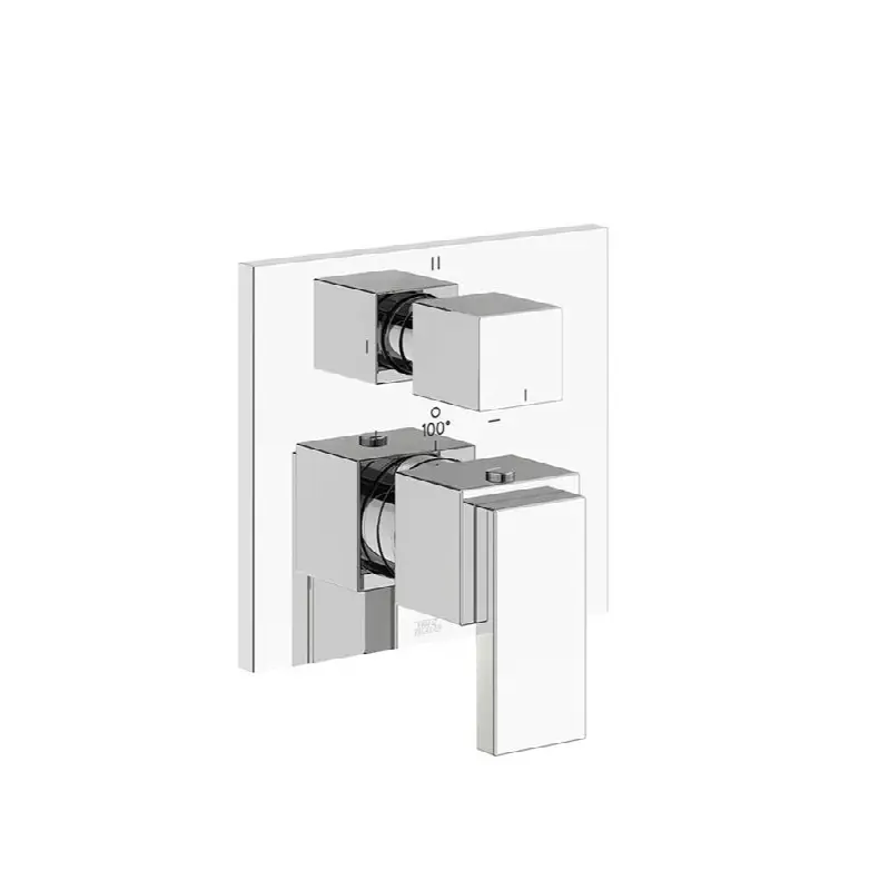 Thermostatic wall valve with three outlets - trim only