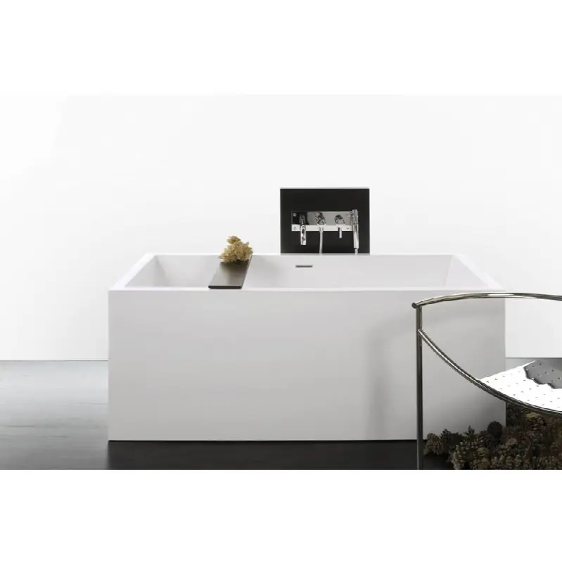 Cube Bath 62 X 30 X 24 - 3 Walls - Built In Nt O/F & Wh Drain - Copper Con - White
