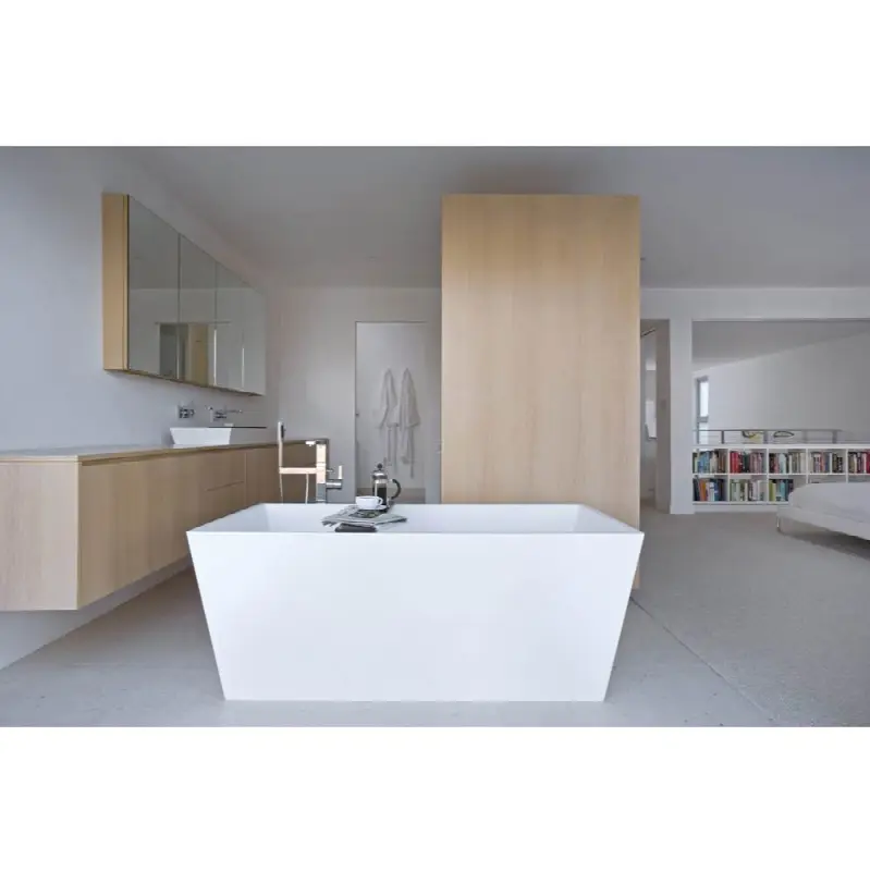 Cube Bath 60 X 30 X 22.5 - Fs - Built In Nt O/F & Wh Drain - Copper Conn - White
