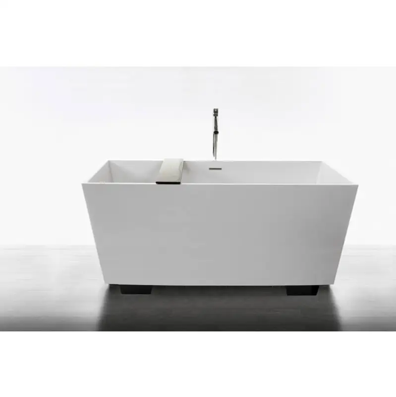 Cube Bath 60 X 30 X 24.25 - Fs - Built In Nt O/F & Wh Drain - Wetmar Bio Feet Dark Brown - White