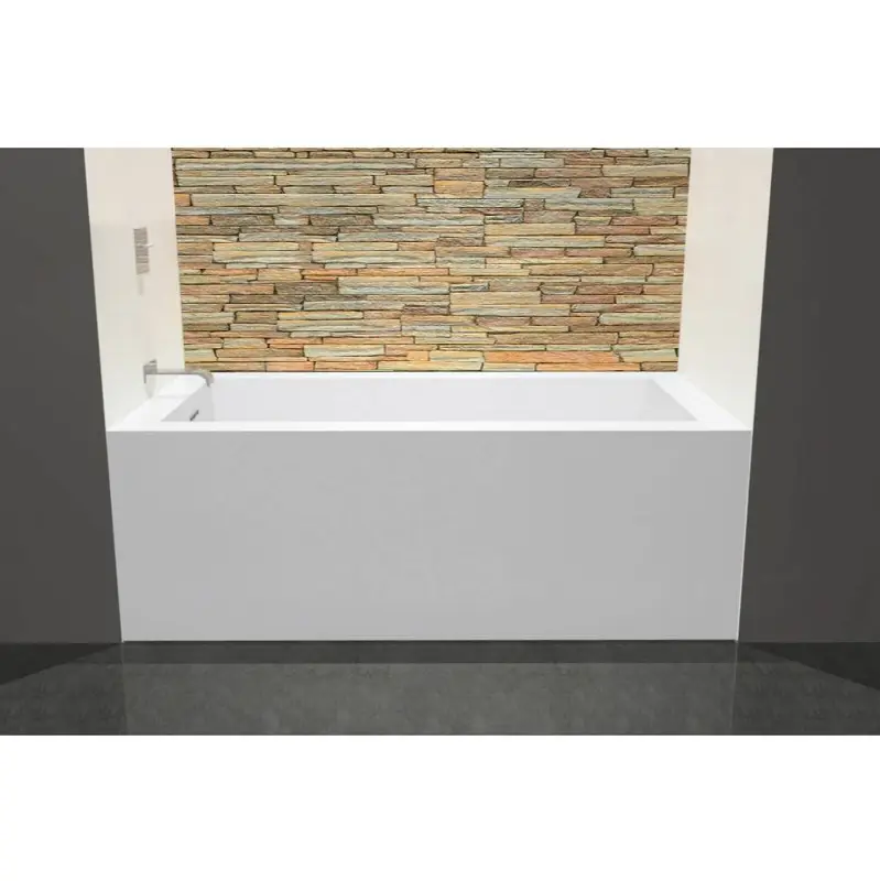 Cube Bath 60 X 32 X 21 - Fs - Built In Nt O/F & Wh Drain - Copper Conn - White