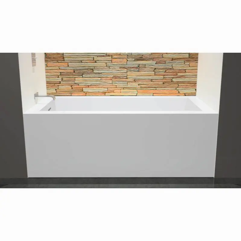 Cube Bath 60 X 32 X 21 - 3 Walls - R Hand Drain - Built In Nt O/F & Sb Drain