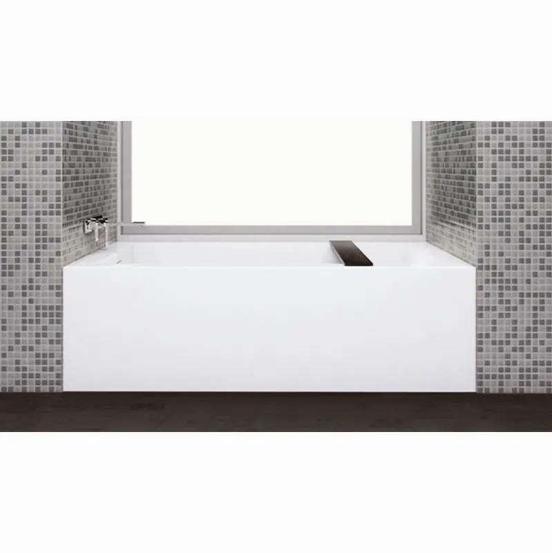 Cube Bath 60 X 30 X 18 - 3 Walls - R Hand Drain - Built In Bn O/F & Drain