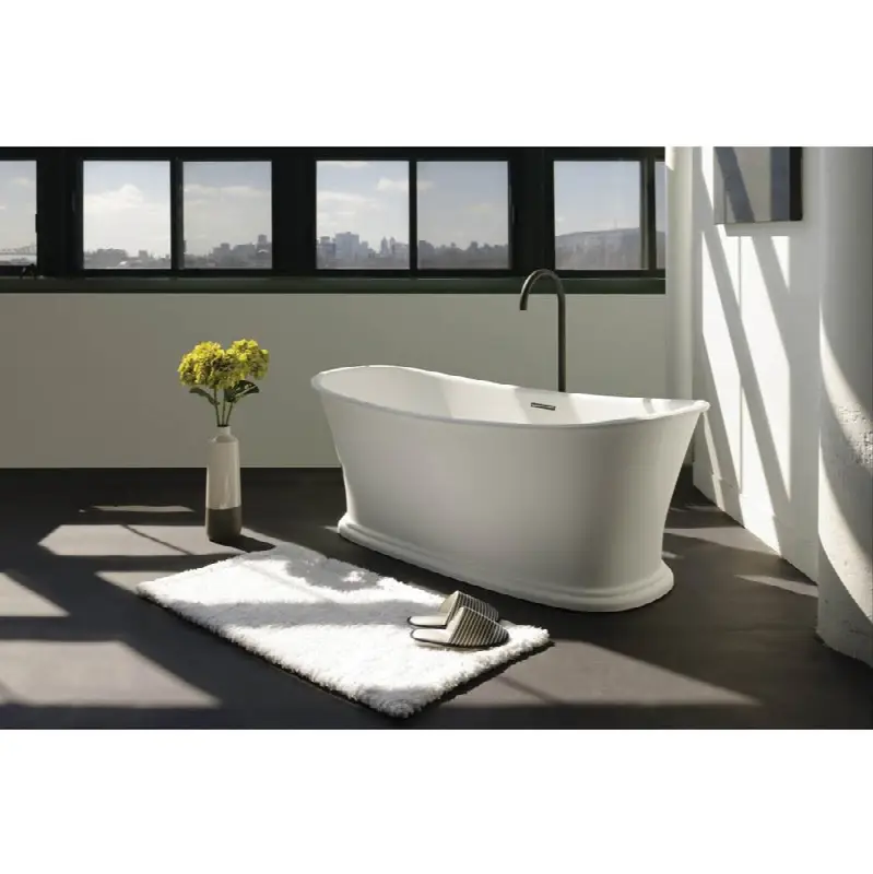 Cloud Base Bath 62 X 29 7/8 X 20 7/16 - Fs - Wh Drain & Nt O/F - Copper Con - White