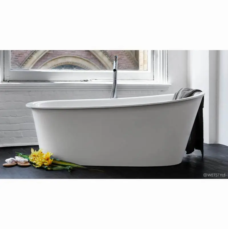 Tulip Bath 64 X 34 X 25 - Fs - Built In Pc O/F & Drain - White Dual