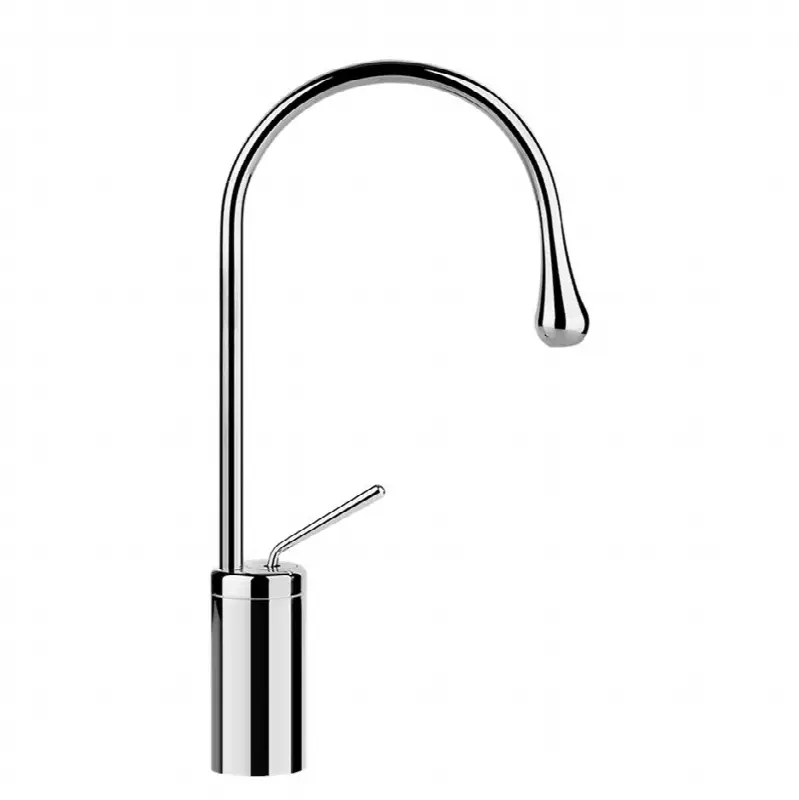 Tall single lever washbasin mixer without pop-up assembly