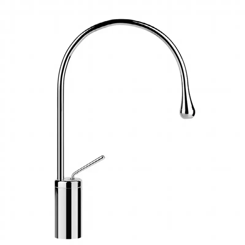 Tall single lever washbasin mixer without pop-up assembly