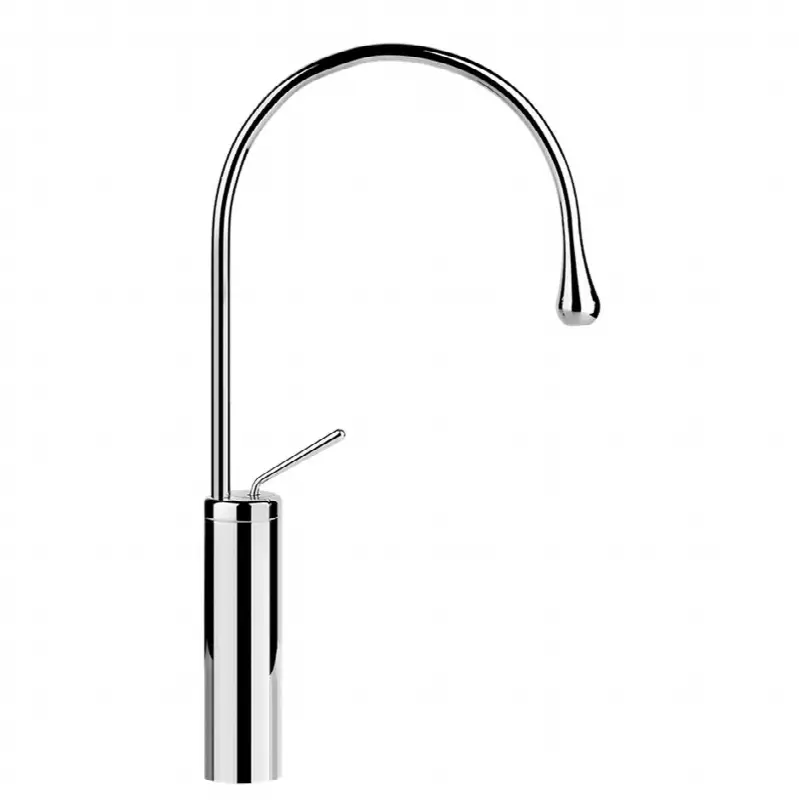 Tall single lever washbasin mixer without pop-up assembly