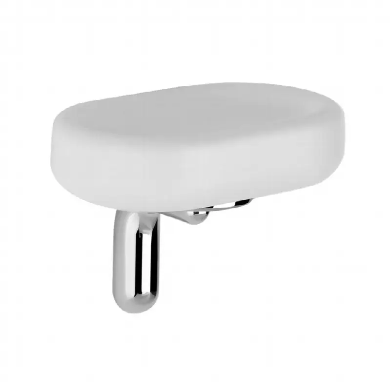 Wall-mounted soap dish, white