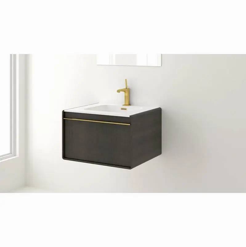 Deco Vanity Wallmount 24" - Wl Config White Matte Lacquer And Black Matte Lacquer - Satin Brass Metal