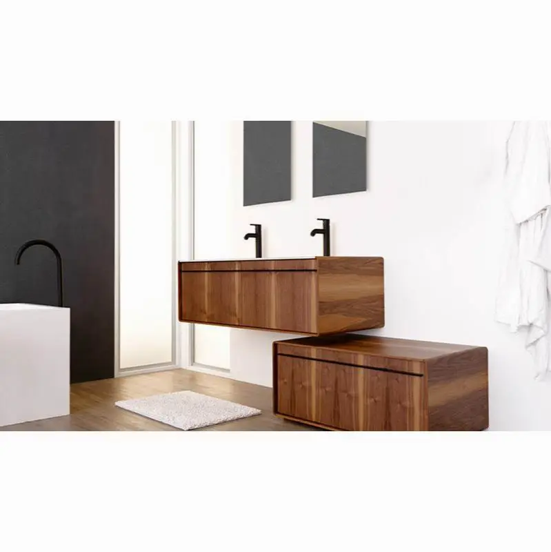 Deco Vanity Freestanding 30" - Wl Config St.Har.Grey Matte Lacquer And White Matte Lacquer - Satin Brass Metal