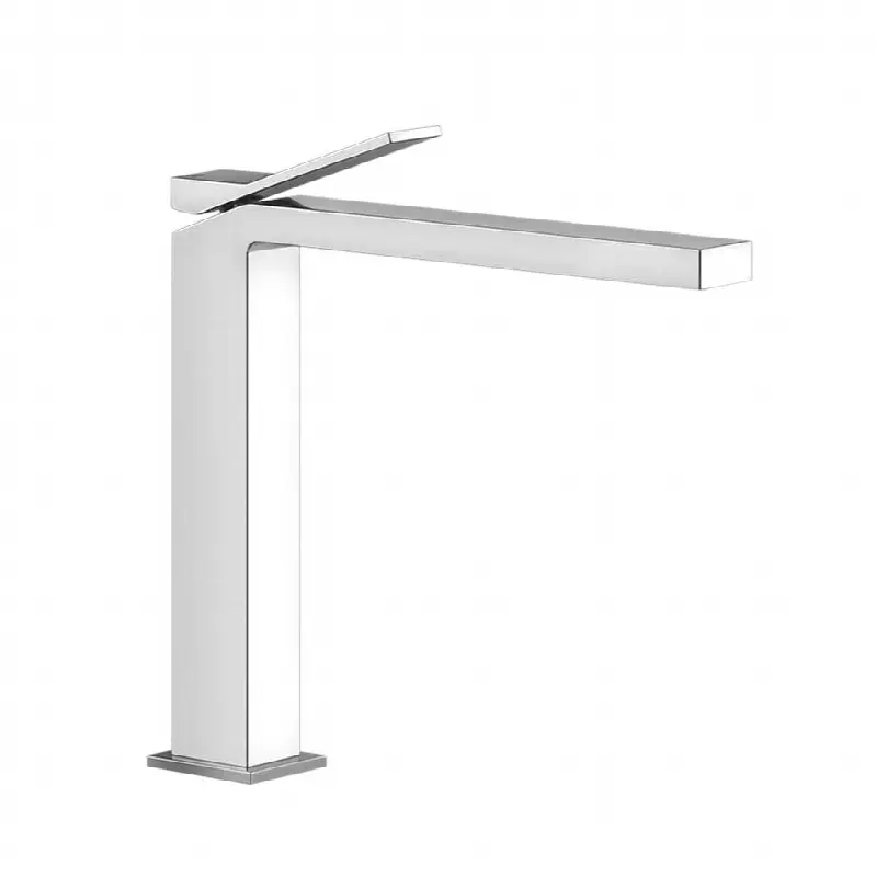 Tall single lever washbasin mixer without pop-up assembly