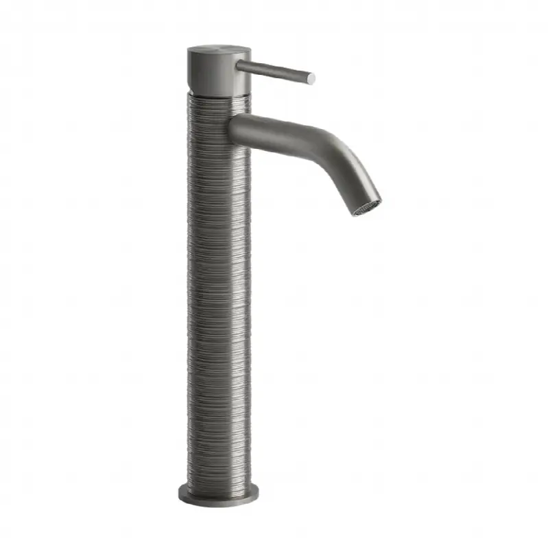 Tall single lever washbasin mixer without pop-up assembly