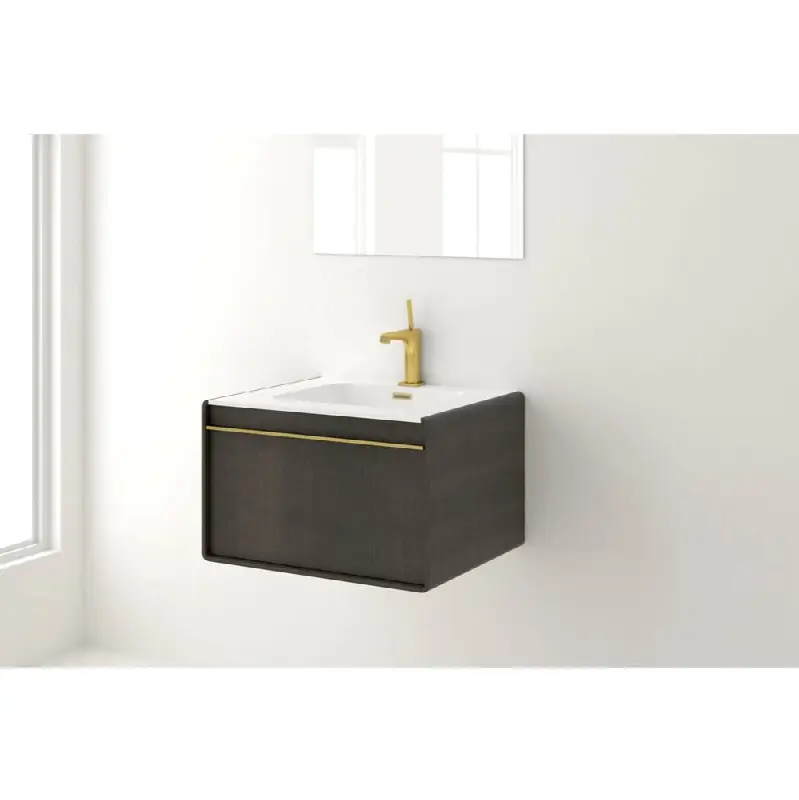 Deco Vanity Wallmount 36" - Wl Config Mozambique And Matte Lacquer Pacific Blue - Satin Brass Metal