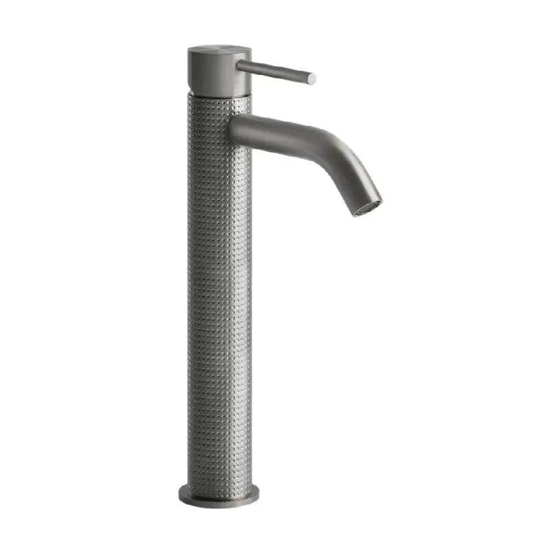 Tall single lever washbasin mixer without pop-up assembly