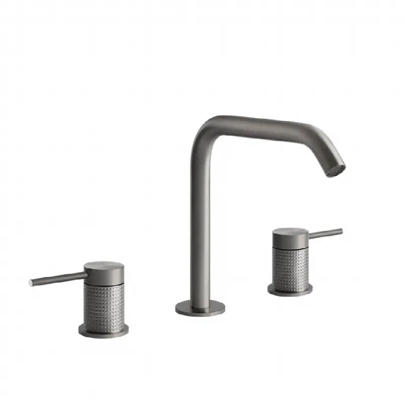 Widespread washbasin mixer without pop-up assembly