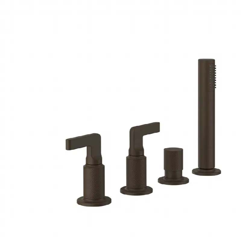Four-hole roman tub set to be used with overflow filler