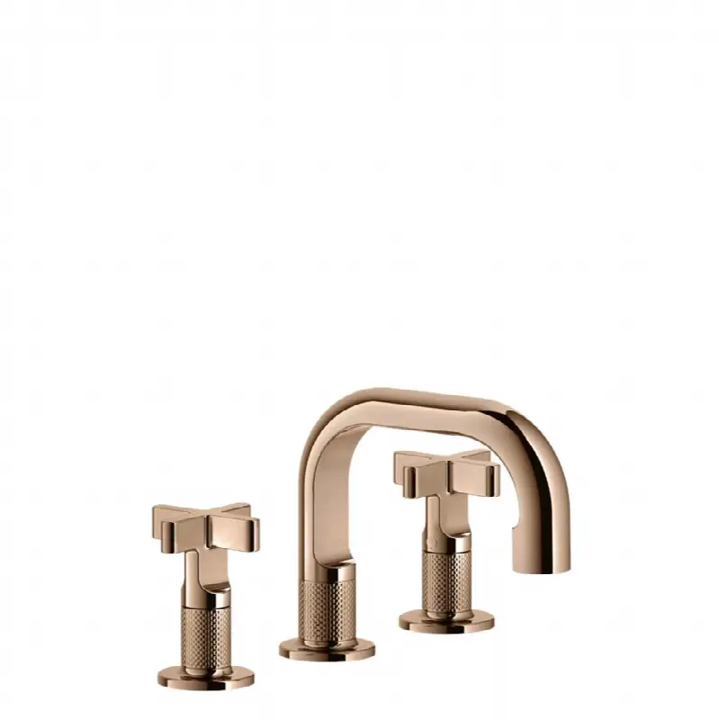 Widespread washbasin mixer without pop-up assembly
