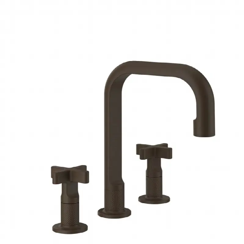 Widespread washbasin mixer without pop-up assembly