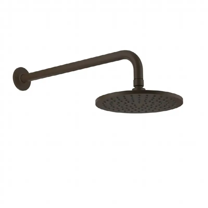 Wall-mounted adjustable shower head with arm.