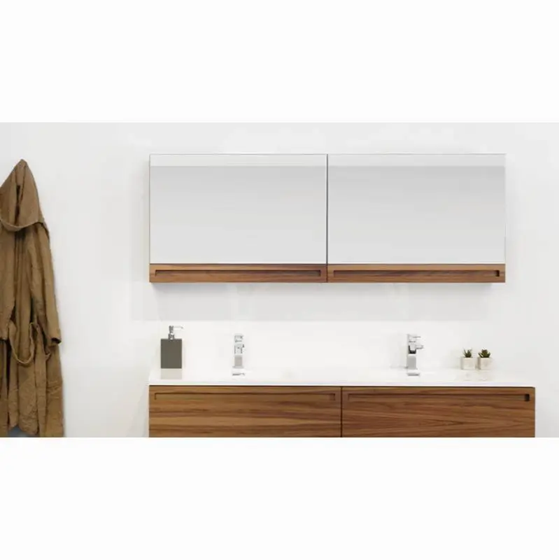 Furniture Element Rafine - Lift-Up Mirrored Cabinet 48 X 21 3/4 X 6 - Oak Wenge