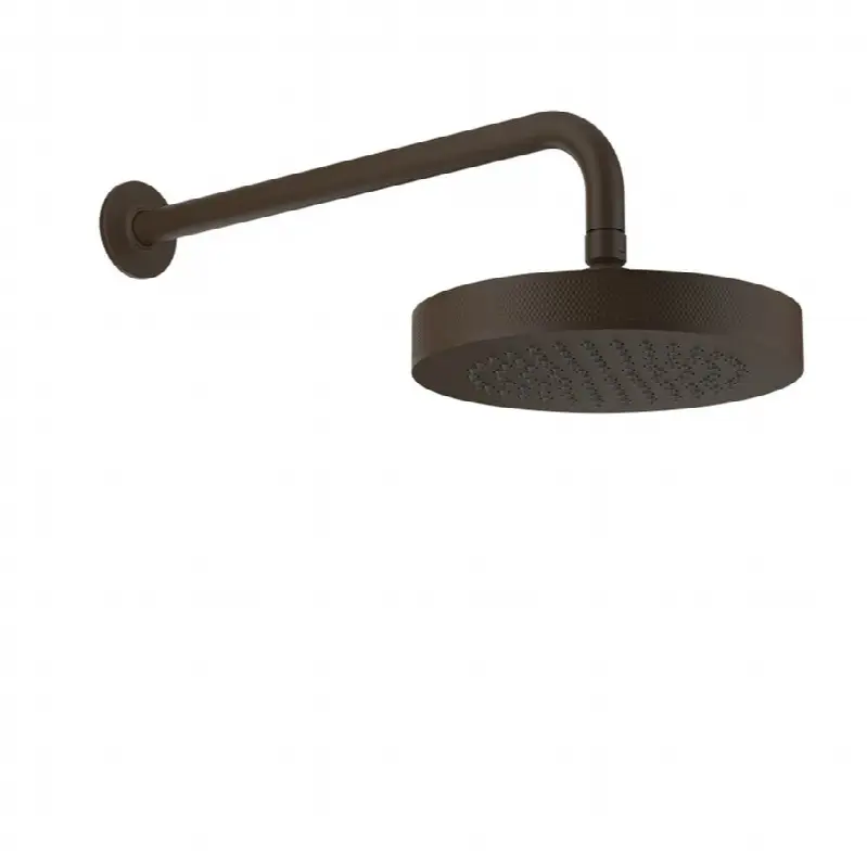 Wall-mounted adjustable shower head with arm.