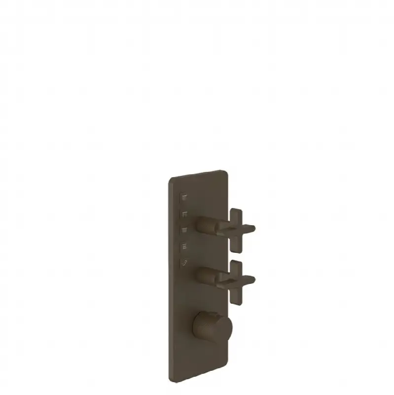 TRIM PARTS ONLY External parts for 5-way thermostatic diverter with volume control - Cross Handles