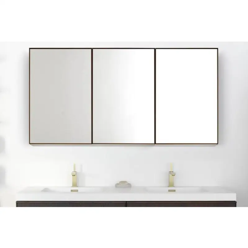 Furniture Frame Linea - Mirror Cabinet 60" Left - Recessed - Walnut Chocolate