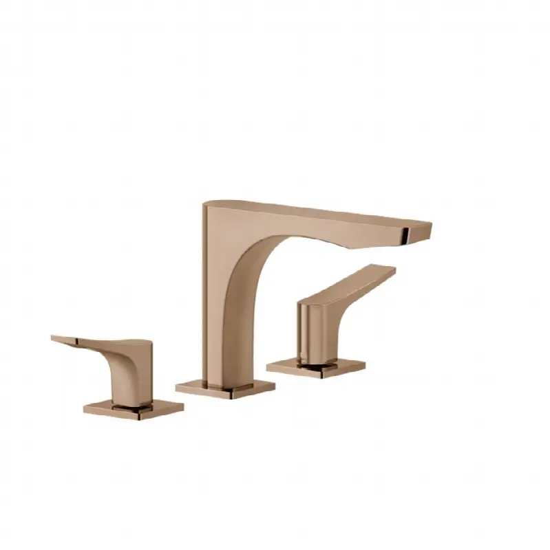 Widespread washbasin mixer without pop-up assembly