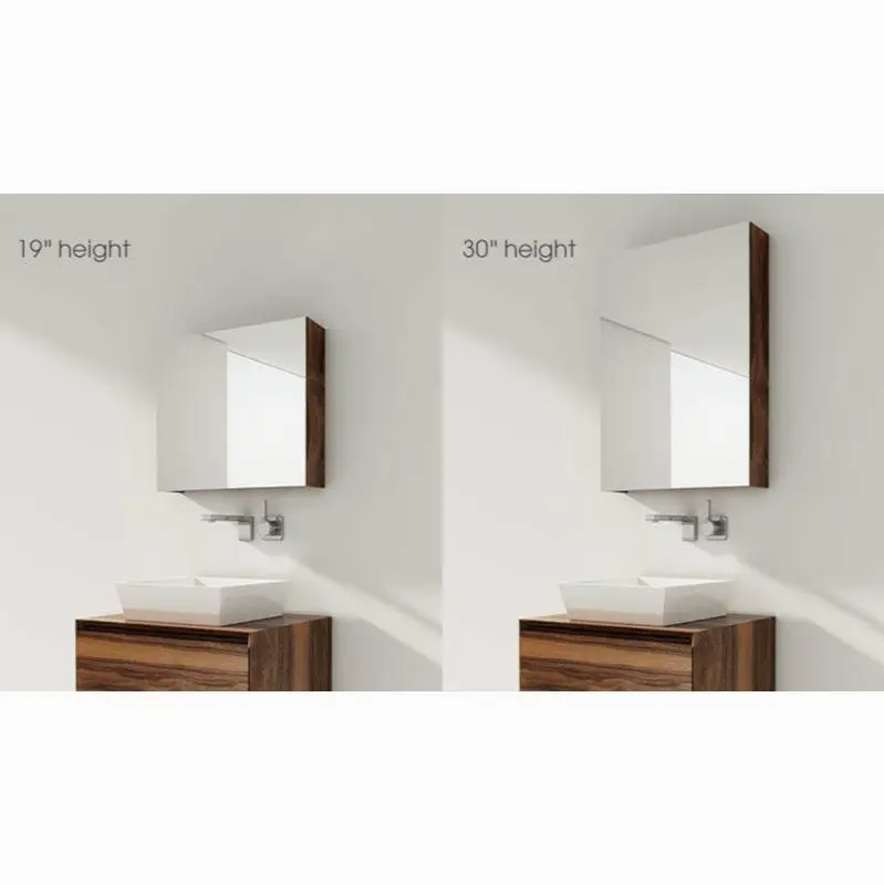 Furniture "M" - Mirrored Cabinet 22 X 19-1/8 Height - Right Hinges - Oak White