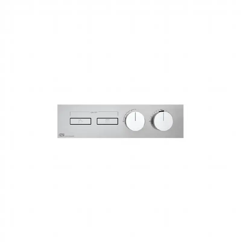 TRIM PARTS ONLY External parts for thermostatic mixer for two separate functions, with push-button on/off controls.
