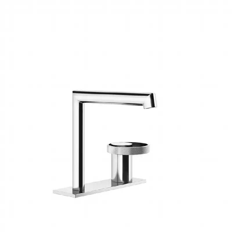 Deck-mounted washbasin mixer with separate control without pop-up assembly