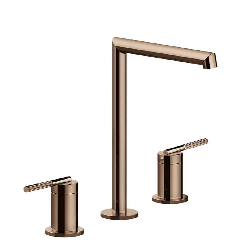 Widespread washbasin mixer without pop-up assembly