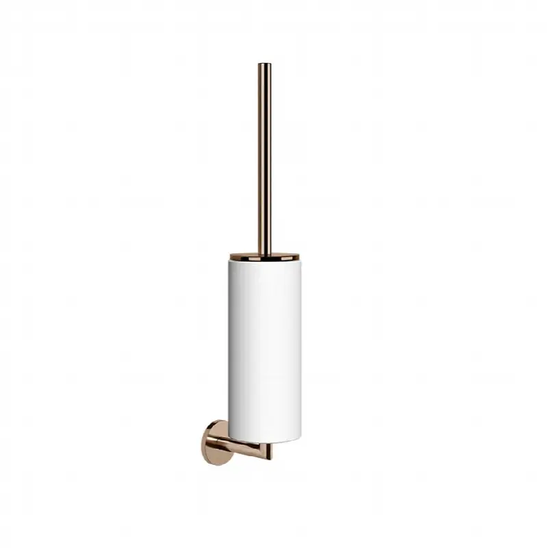 Wall-mounted white toilet brush holder