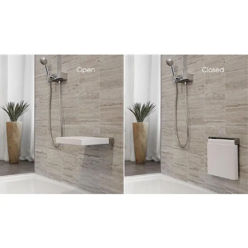 Cube Wall-Mounted Seat - 14 3/16 X 13 1/16 - White/Mirror