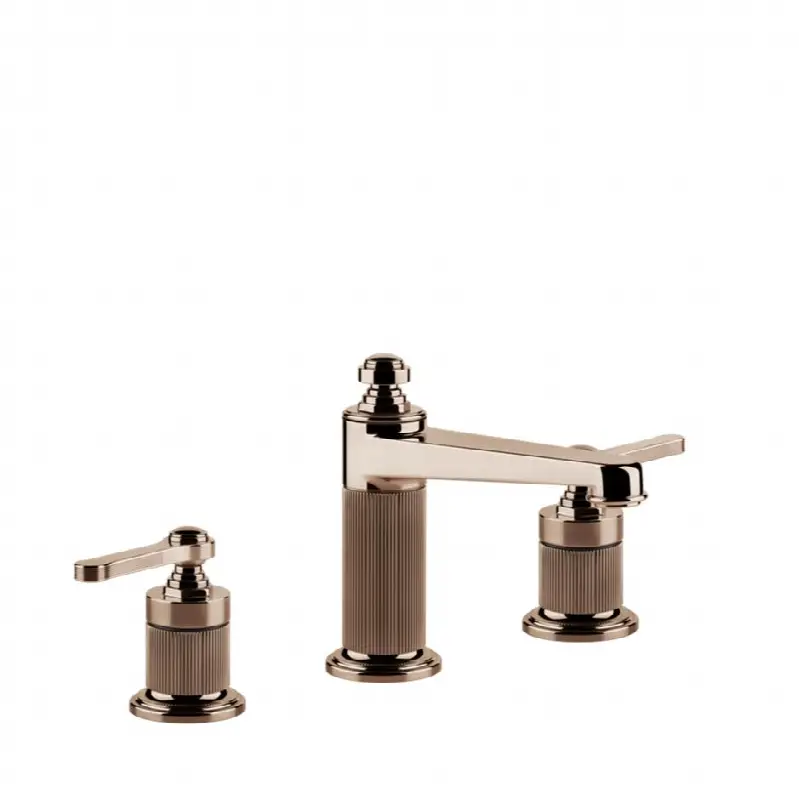 Widespread washbasin mixer without pop-up assembly
