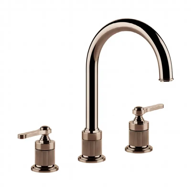 Widespread washbasin mixer without pop-up assembly