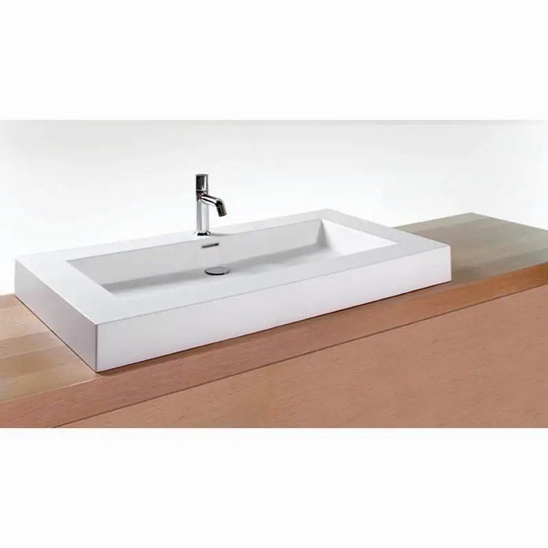 Lav - Cube - 42 X 22 X 4 - Bn O/F - 1 Hole - White Matte