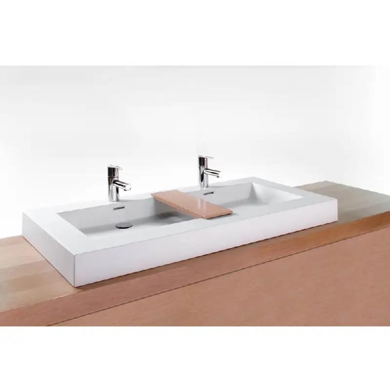 Lav - Cube - 1 Drain - 48 X 22 X 4 - Bn O/F - White