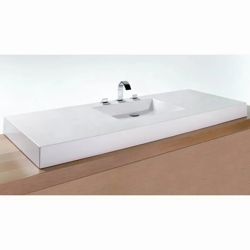Lav - Cube - 60 X 22 X 4 - Center - Nt O/F - 1 Hole - White Matte