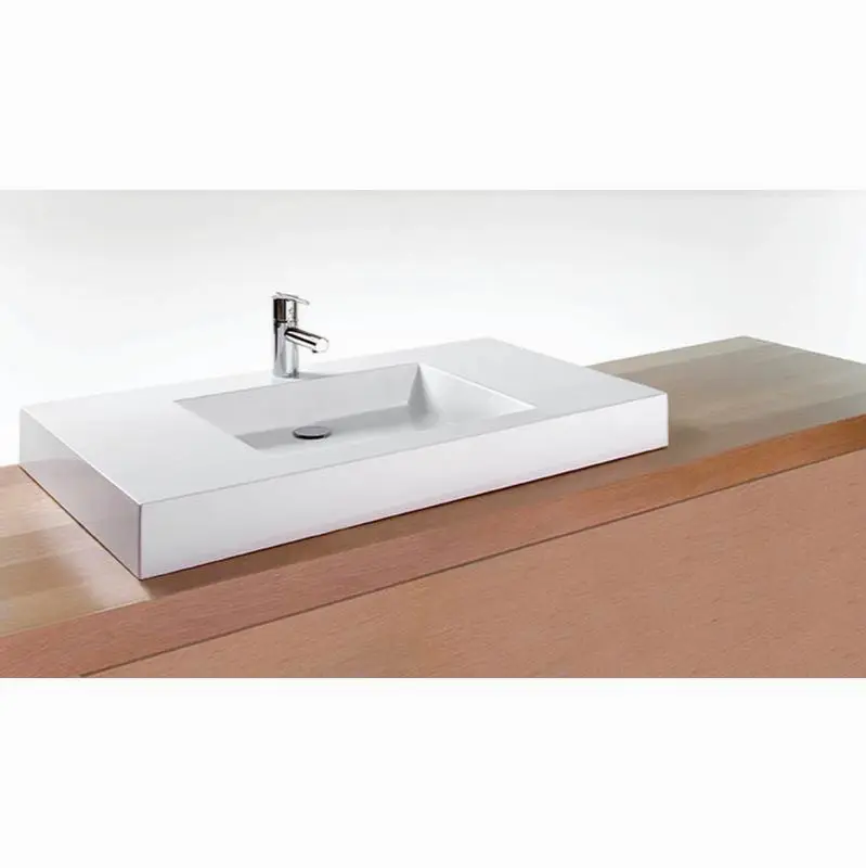 Lav - Cube Metro - 42 X 18 X 4 - Sb O/F - 1 Hole - White Matte